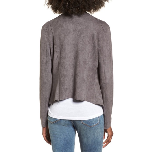 BlankNYC Asymmetrical Zip Drape Front Faux Suede Jacket - Picture 3 of 7